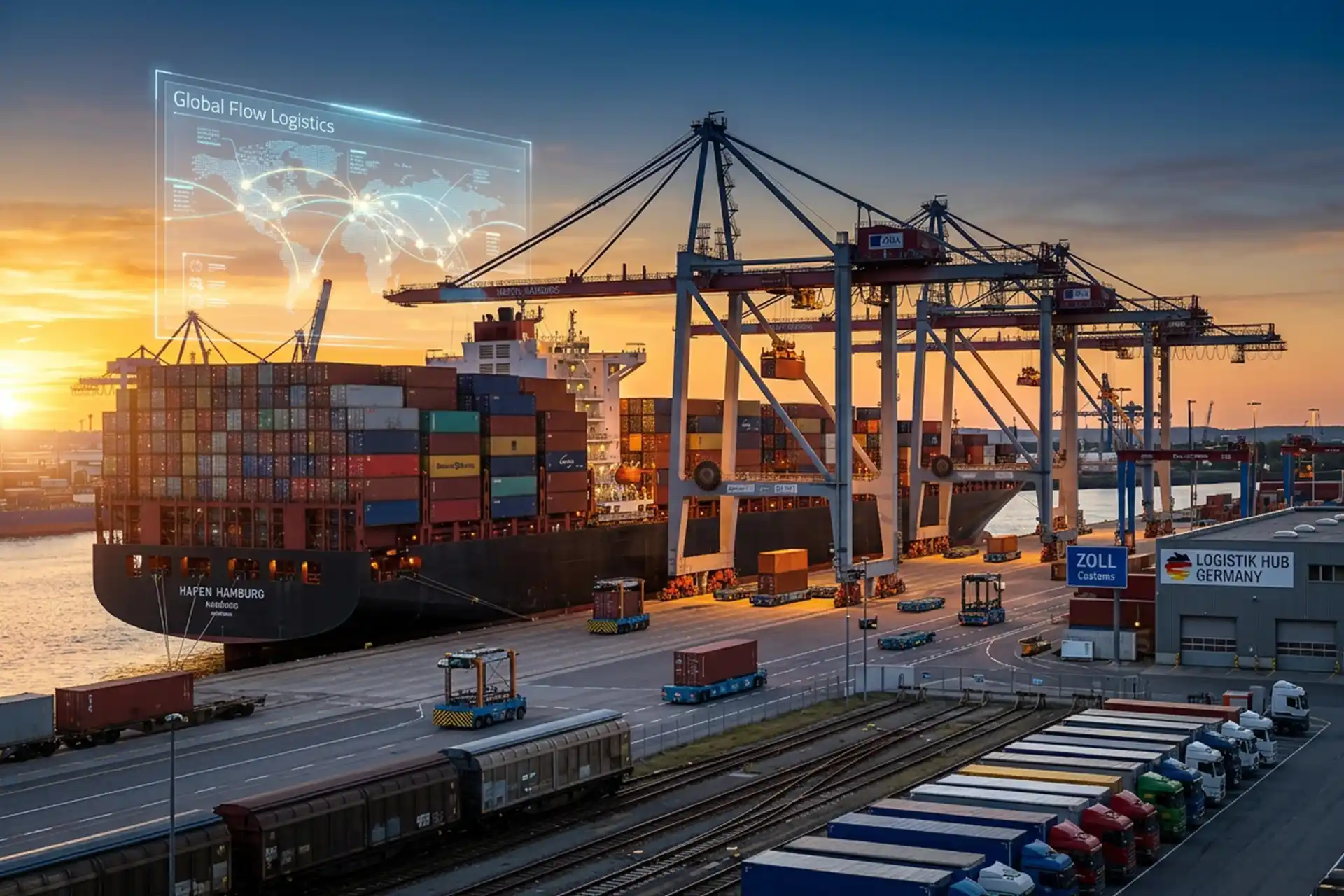 A modern cargo ship docked, showcasing efficient Shipping to Germany processes.